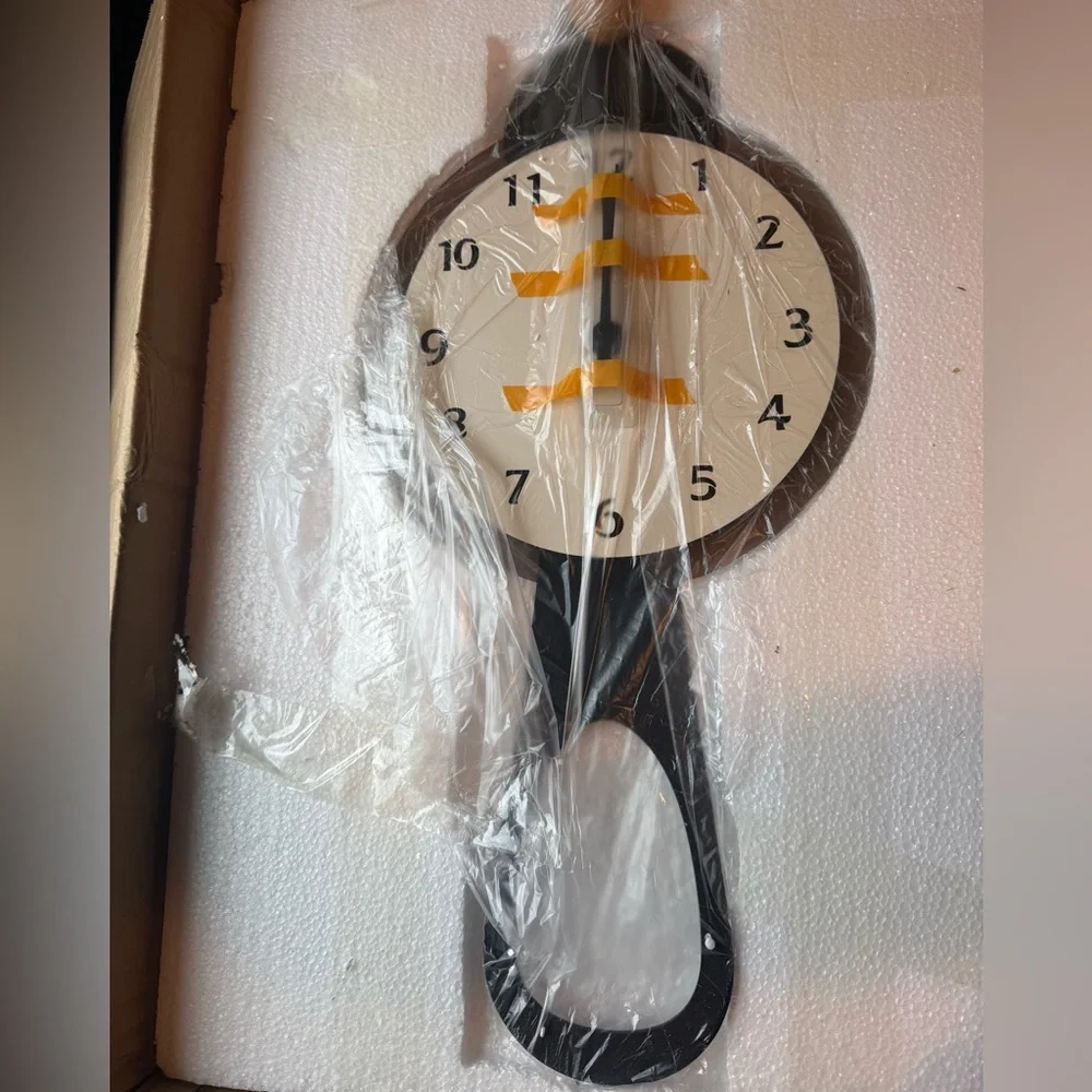 Meisd Black and Cream Wall Clock with Pendulum 22 In. NIB